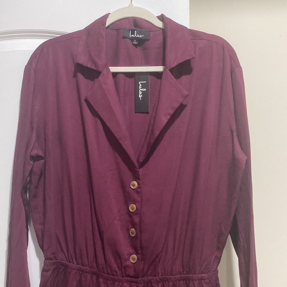 Lulus Burgundy Jumpsuit new w/ tags